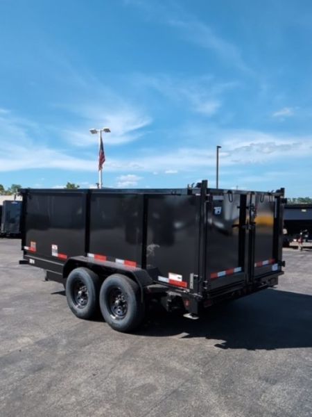 New 2027 Top Hat Trailers Channel Frame Economy Dump 14K 7X14 DE14 Dump Trailer