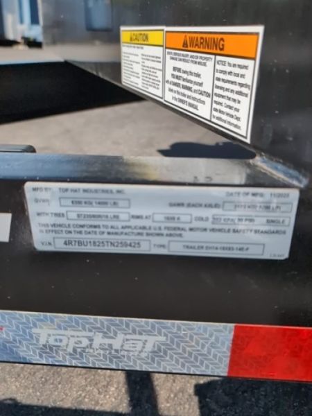 New 2026 Top Hat Trailers 7X18 EH 14K Equipment Trailer