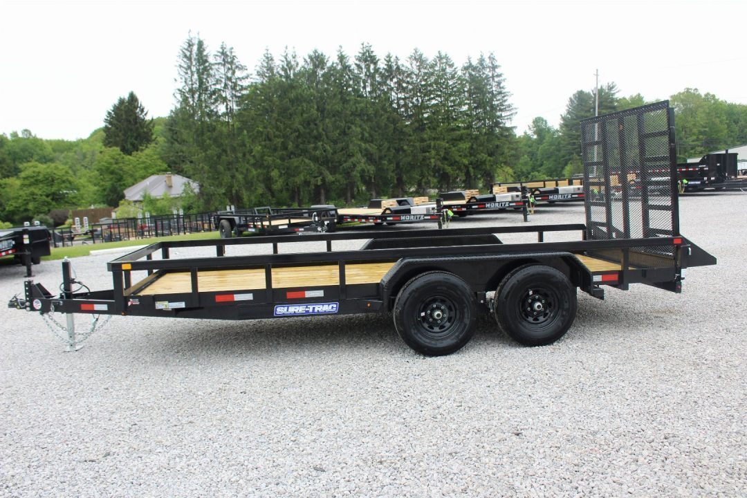 New 2027 Sure-Trac 7' x 16' Tandem Axle Tube Top Landscape Utility Trailer - 9900# GVW