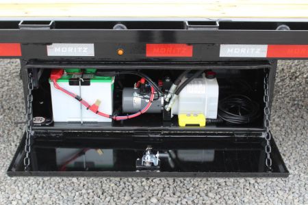 New 2027 Moritz FDGH Hydraulic Tail 30' GOOSENECK Deckover Flatbed Trailer- 25900# GVW
