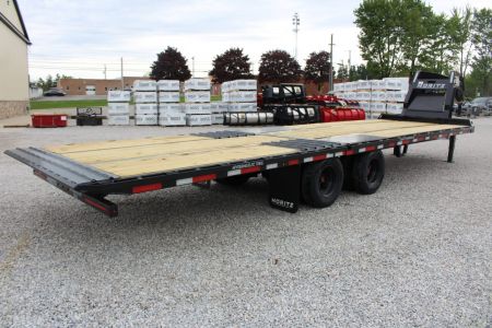 New 2027 Moritz FDGH Hydraulic Tail 30' GOOSENECK Deckover Flatbed Trailer- 25900# GVW