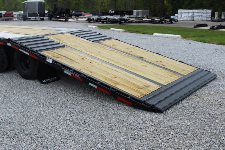 New 2027 Moritz FDGH Hydraulic Tail 30' GOOSENECK Deckover Flatbed Trailer- 25900# GVW