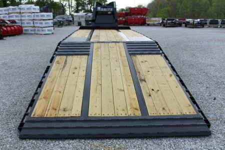 New 2027 Moritz FDGH Hydraulic Tail 30' GOOSENECK Deckover Flatbed Trailer- 25900# GVW