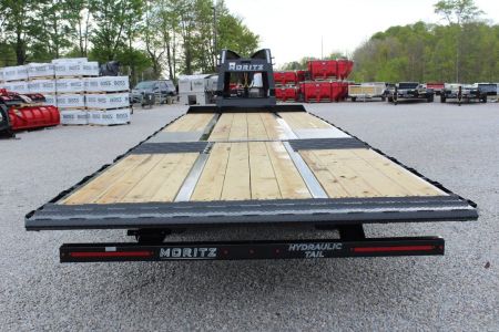 New 2027 Moritz FDGH Hydraulic Tail 30' GOOSENECK Deckover Flatbed Trailer- 25900# GVW