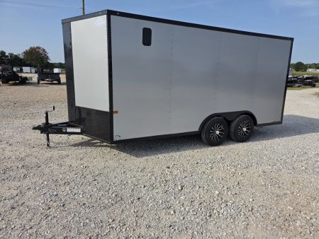 New 2027 Rock Solid 8.5X16 TANDEM 10K CARGO W/7' HEIGHT BLACKOUT TRIM & REAR RAMP DOOR
