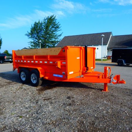New 2027 Sure-Trac 7 x 12 HD Low Profile Telescopic Dump 14K Dump Trailer