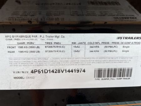 New 2027 PJ Trailers 10' D5 Dump Trailer