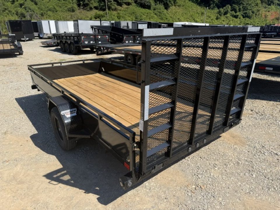 New Load Trail Utility 77x14 SA 3.5k W/ Solid Form Sides & Rail Tube Over Top Rail