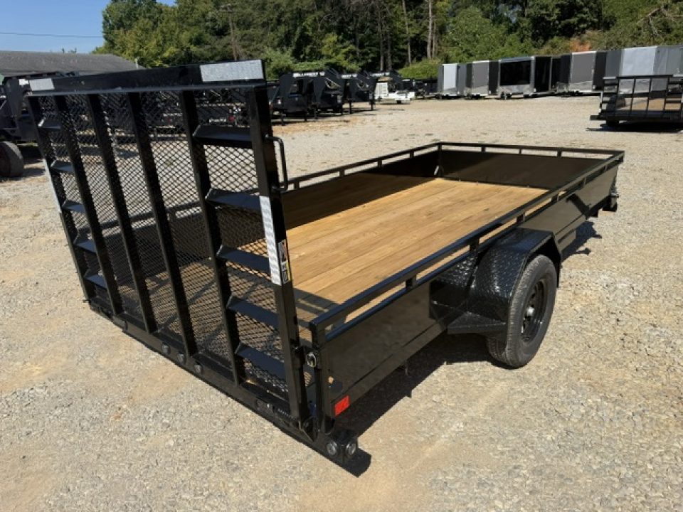 New Load Trail Utility 77x14 SA 3.5k W/ Solid Form Sides & Rail Tube Over Top Rail
