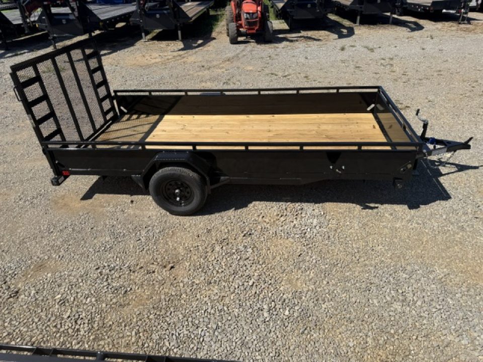 New Load Trail Utility 77x14 SA 3.5k W/ Solid Form Sides & Rail Tube Over Top Rail