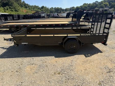 New Load Trail Utility 77x14 SA 3.5k W/ Solid Form Sides & Rail Tube Over Top Rail