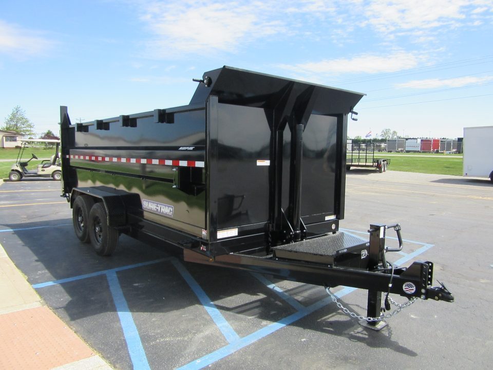 New 2026 Sure-Trac 7 x 16 ST-HTDU48216-140 Telescopic Dump Trailer 14K / 4-Foot Sides
