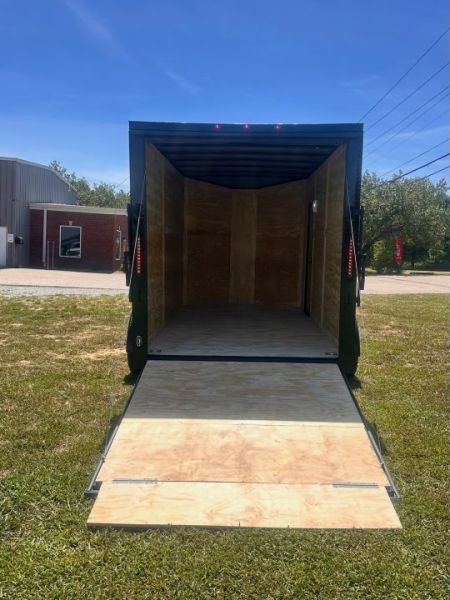 New 2027 7X14 Enclosed Trailer-3500LB Tandem Axle-7ft Interior-Black Poly-Blackout