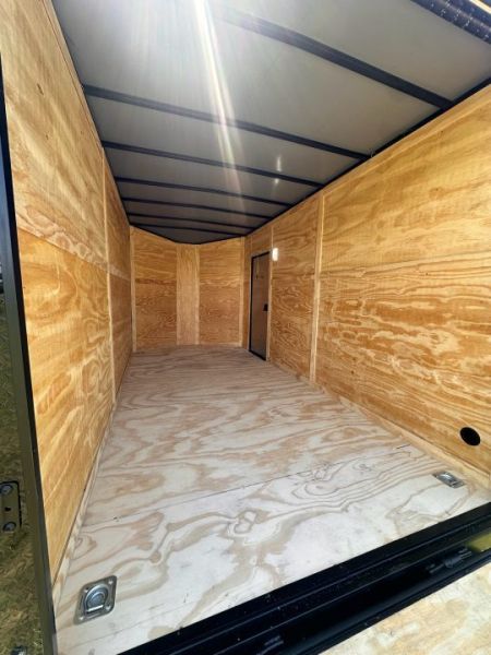 New 2027 7X14 Enclosed Trailer-3500LB Tandem Axle-7ft Interior-Black Poly-Blackout