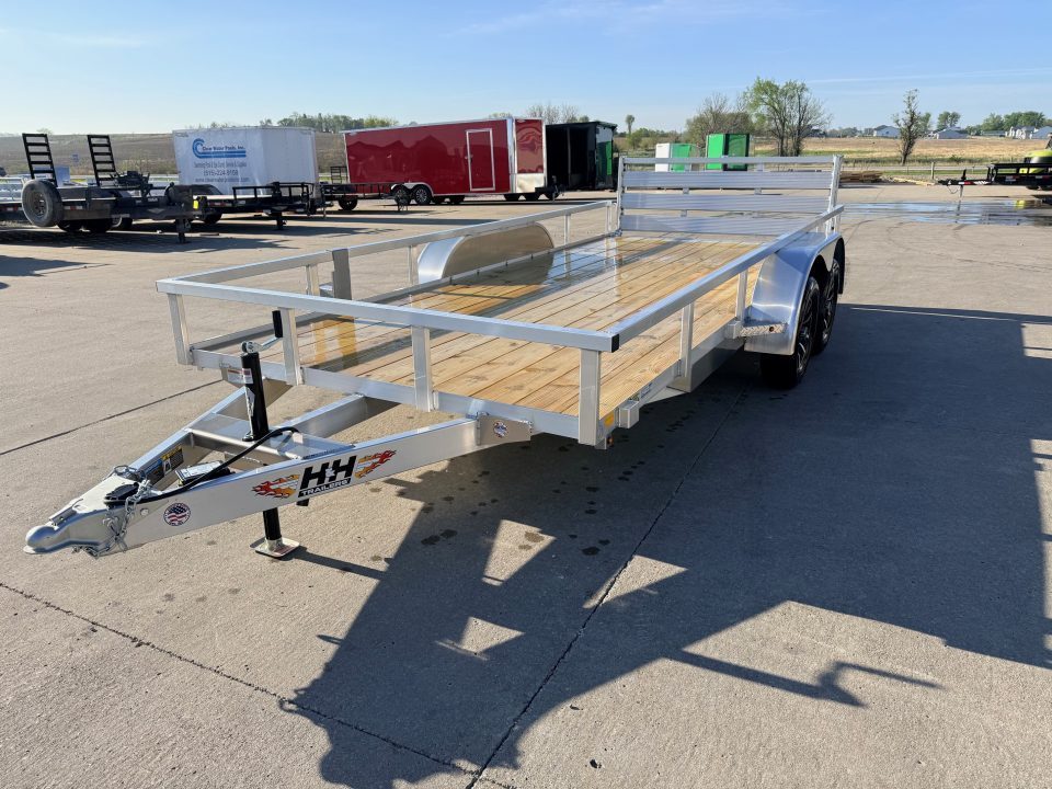 New 2027 H&H Aluminum 82"x16' 7k Rail Side Utility Trailer