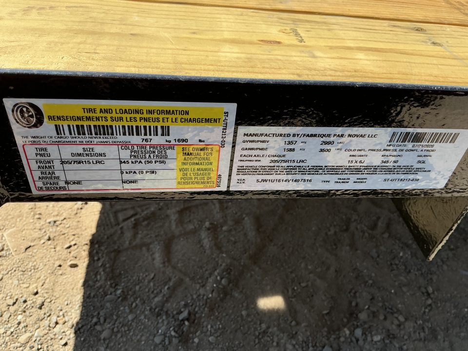 New 2027 Sure-Trac 7 x 12 Tube Top 3K Utility Trailer