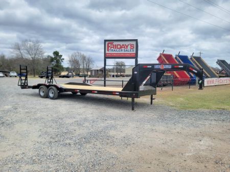 New 2026 Double A 28' X 102  Drive Over Fender Gooseneck w/ Stand-Up Ramps Equipment Trailer