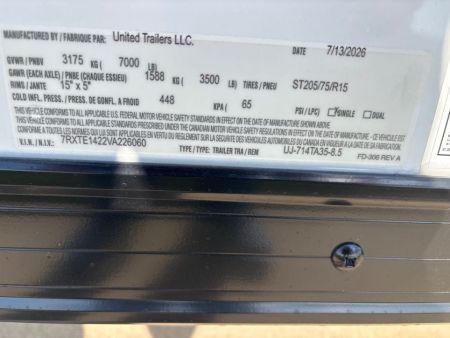 New 2027 United Trailers UJ-714TA35-8.5 Cargo / Enclosed Trailer