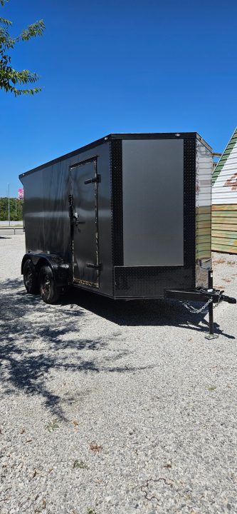 New 2026 Family Trailer 6x12 Tandem Axles Cargo / Enclosed Trailer-Screwless Exterior-Blackout Pkg- Rear Spoiler