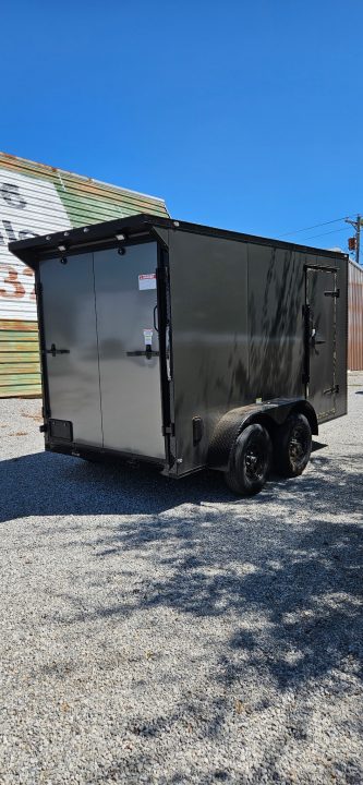 New 2026 Family Trailer 6x12 Tandem Axles Cargo / Enclosed Trailer-Screwless Exterior-Blackout Pkg- Rear Spoiler