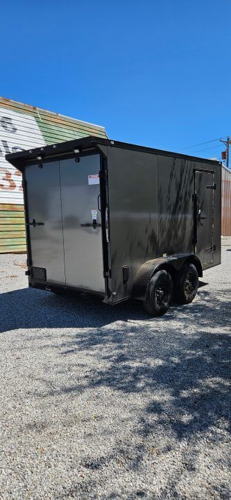 New 2026 Family Trailer 6x12 Tandem Axles Cargo / Enclosed Trailer-Screwless Exterior-Blackout Pkg- Rear Spoiler