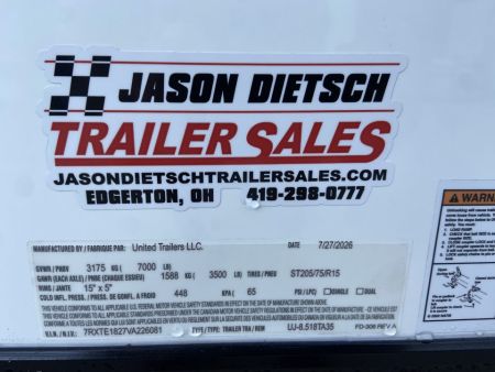 New United UJ-8.5X18 Cargo Enclosed Trailer