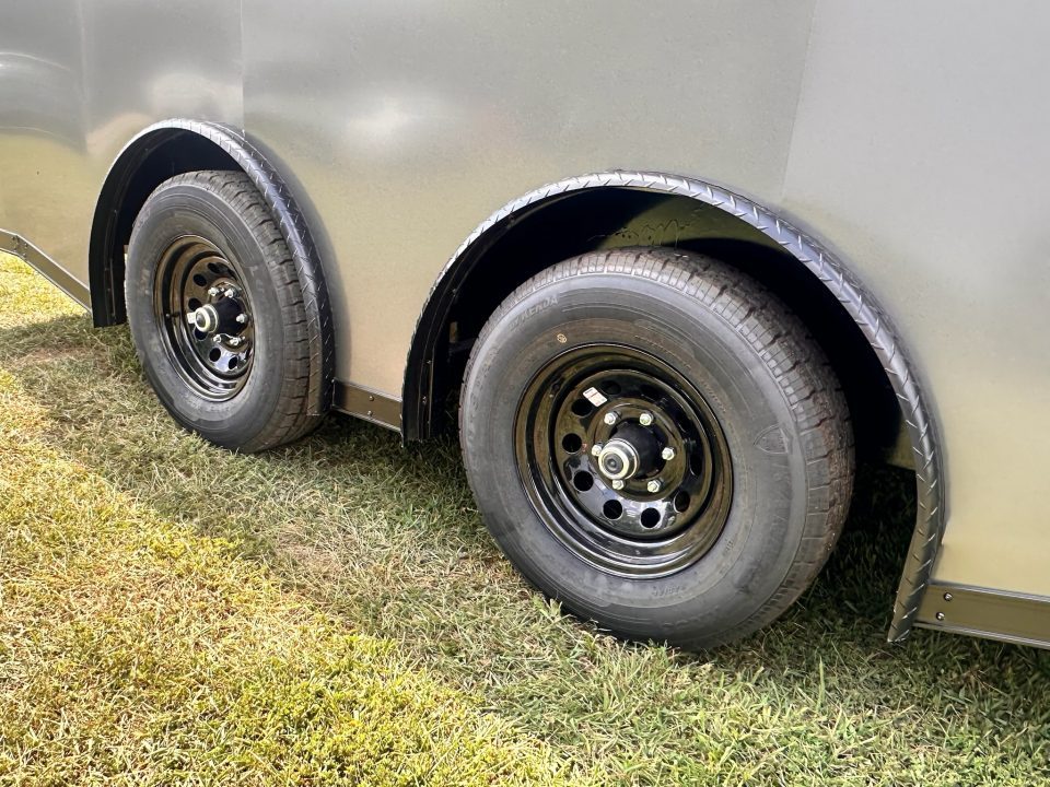 New 2027 8.5x18 Car Hauler- 5200LB Torsion Axle- Charcoal poly-Blackout- Enclosed Trailer