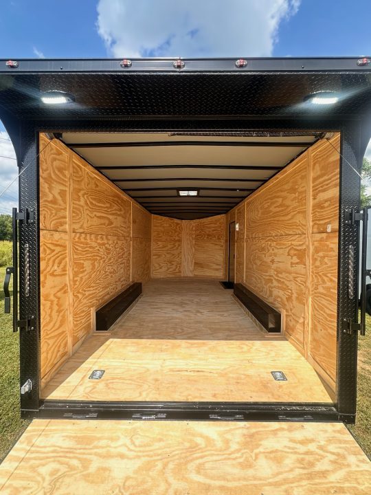 New 2027 8.5x18 Car Hauler- 5200LB Torsion Axle- Charcoal poly-Blackout- Enclosed Trailer