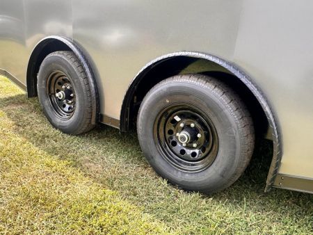 New 2027 8.5x18 Car Hauler- 5200LB Torsion Axle- Charcoal poly-Blackout- Enclosed Trailer