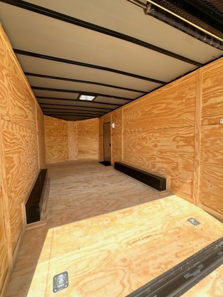 New 2027 8.5x18 Car Hauler- 5200LB Torsion Axle- Charcoal poly-Blackout- Enclosed Trailer