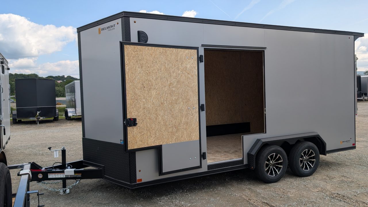 New 2026 BELMONT 7.5 x 16 V-Nose Cargo Trailer w/ Ramp Door (90" INSIDE HEIGHT!!!)