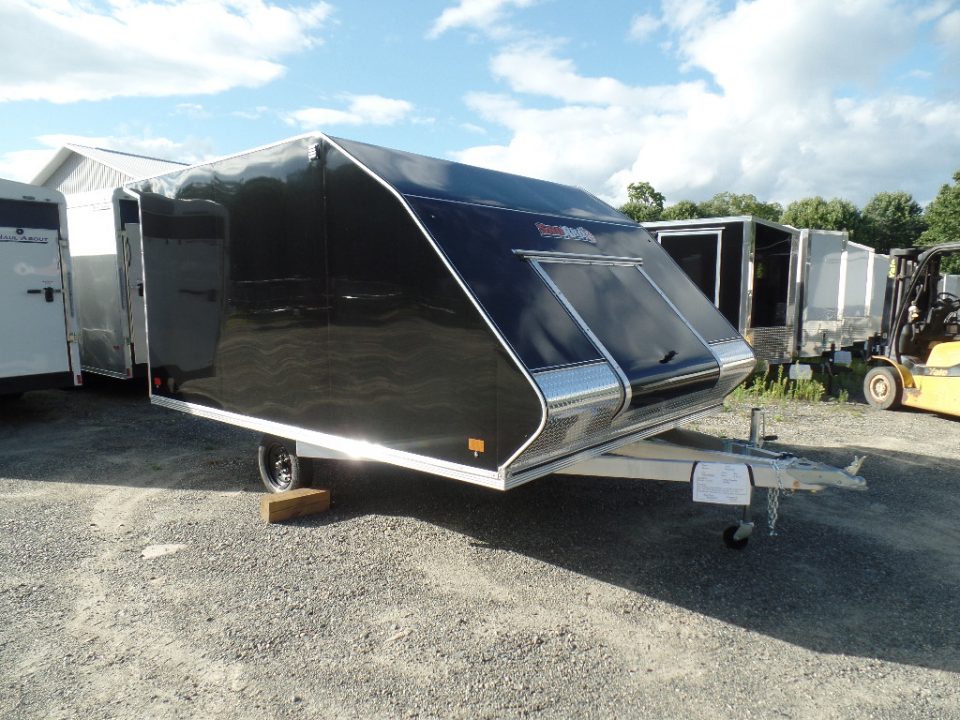 New 2027 ALCOM 2 Place Enclosed Snowmobile Trailer, Aluminum Frame, Galvanized Axle, Ramp, ID #008332 $7,495 Snowmobile Trailer
