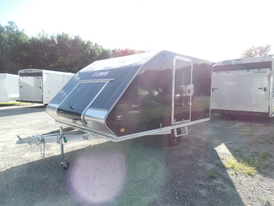 New 2027 ALCOM 2 Place Enclosed Snowmobile Trailer, Aluminum Frame, Galvanized Axle, Ramp, ID #008332 $7,495 Snowmobile Trailer