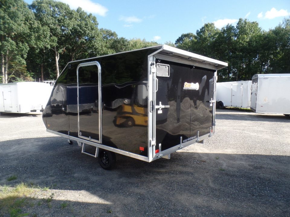 New 2027 ALCOM 2 Place Enclosed Snowmobile Trailer, Aluminum Frame, Galvanized Axle, Ramp, ID #008332 $7,495 Snowmobile Trailer