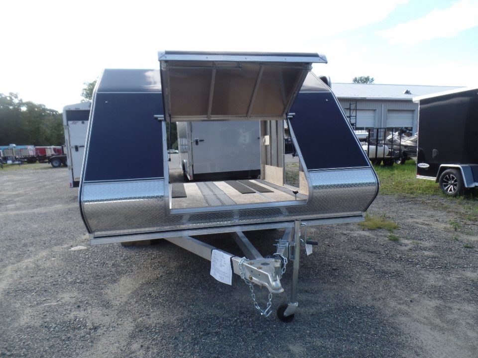 New 2027 ALCOM 2 Place Enclosed Snowmobile Trailer, Aluminum Frame, Galvanized Axle, Ramp, ID #008332 $7,495 Snowmobile Trailer