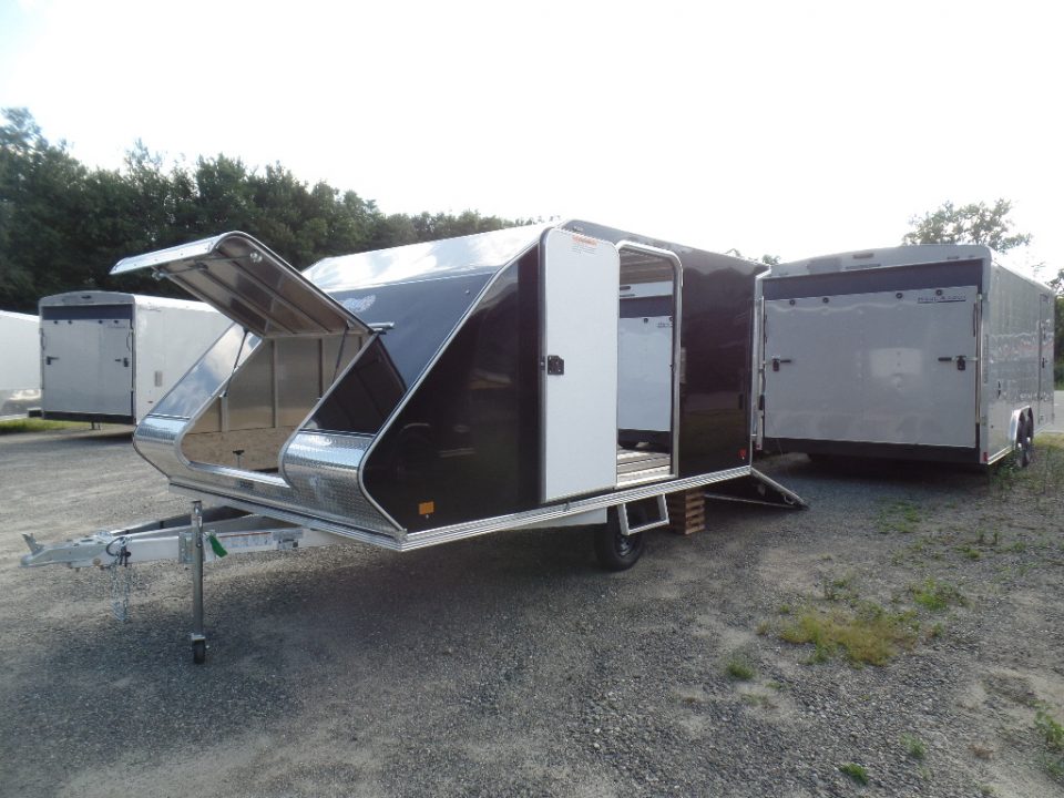 New 2027 ALCOM 2 Place Enclosed Snowmobile Trailer, Aluminum Frame, Galvanized Axle, Ramp, ID #008332 $7,495 Snowmobile Trailer