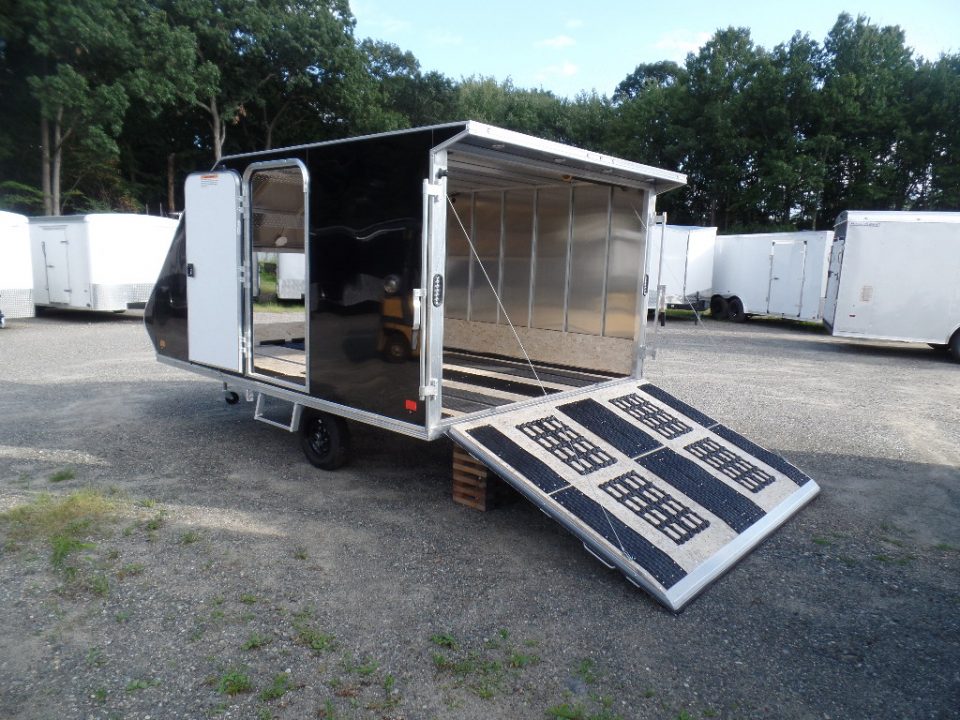 New 2027 ALCOM 2 Place Enclosed Snowmobile Trailer, Aluminum Frame, Galvanized Axle, Ramp, ID #008332 $7,495 Snowmobile Trailer