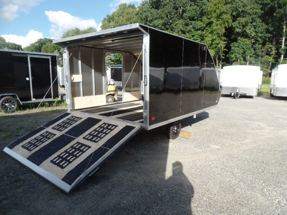 New 2027 ALCOM 2 Place Enclosed Snowmobile Trailer, Aluminum Frame, Galvanized Axle, Ramp, ID #008332 $7,495 Snowmobile Trailer