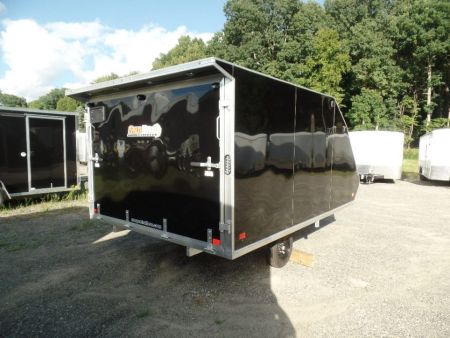 New 2027 ALCOM 2 Place Enclosed Snowmobile Trailer, Aluminum Frame, Galvanized Axle, Ramp, ID #008332 $7,495 Snowmobile Trailer