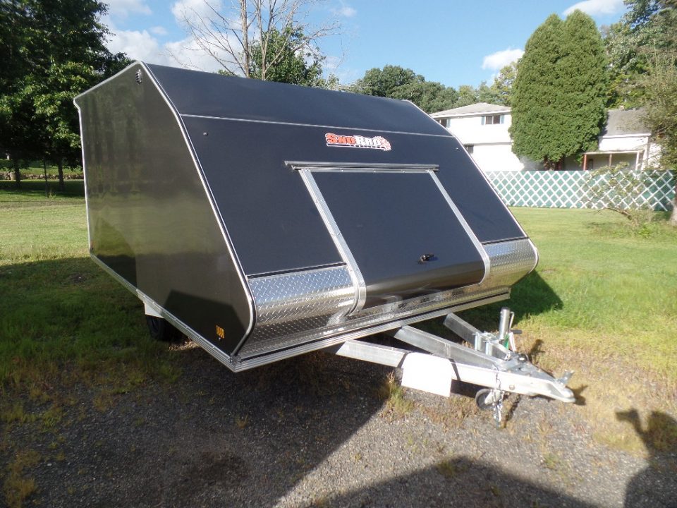 New 2027 ALCOM 2 Place Enclosed Snowmobile Trailer, Aluminum Frame, Galvanized Axle, Ramp, ID #008332 $7,495 Snowmobile Trailer