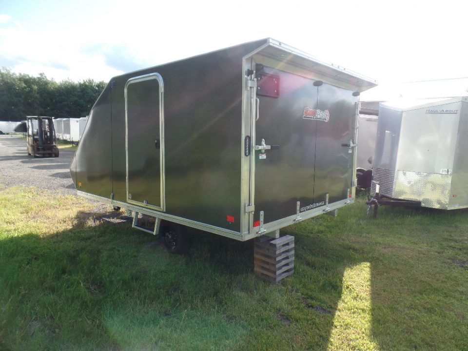 New 2027 ALCOM 2 Place Enclosed Snowmobile Trailer, Aluminum Frame, Galvanized Axle, Ramp, ID #008332 $7,495 Snowmobile Trailer
