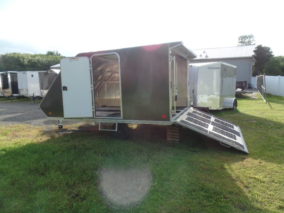 New 2027 ALCOM 2 Place Enclosed Snowmobile Trailer, Aluminum Frame, Galvanized Axle, Ramp, ID #008332 $7,495 Snowmobile Trailer
