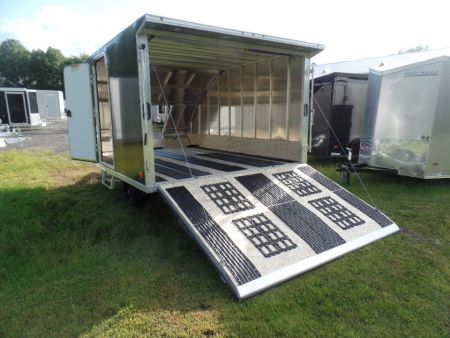New 2027 ALCOM 2 Place Enclosed Snowmobile Trailer, Aluminum Frame, Galvanized Axle, Ramp, ID #008332 $7,495 Snowmobile Trailer
