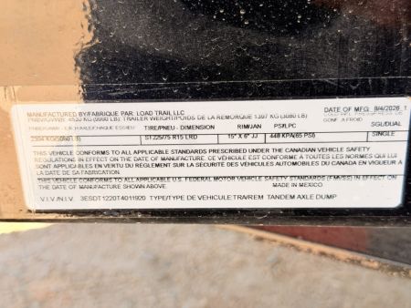 New 2026 Load Trail 6-12 Dump 5.2K Axles