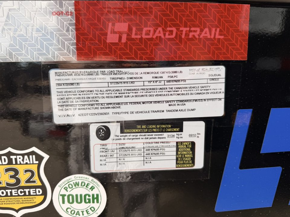 New 2027 Load Trail 6-12 Dump 5.2K Axles