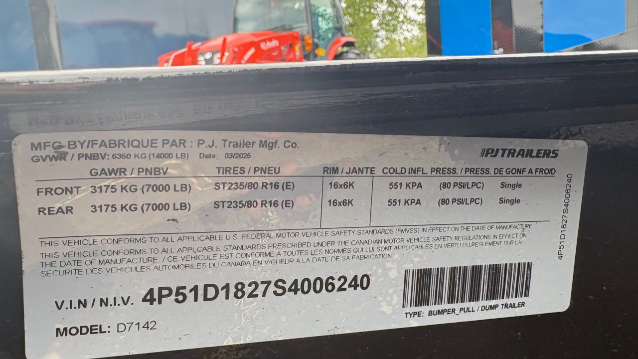 New 2025 PJ Trailers 7x14