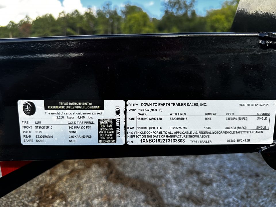 New 2026 Down 2 Earth Trailers DTE8218WCH3.5B Car Hauler