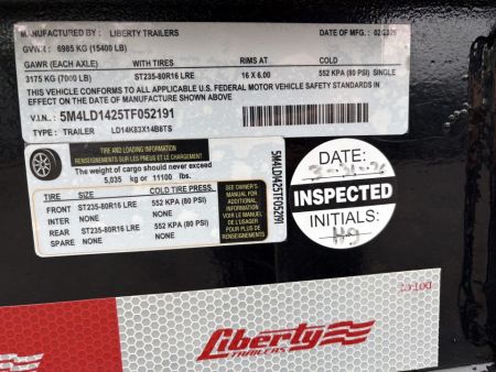 New 2026 Liberty Trailers 83x14 LD 14K