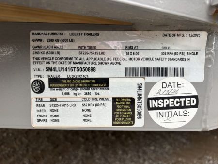 New 2026 Liberty Trailers 83x14 LU5K