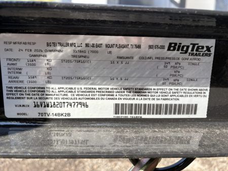 New 2027 Big Tex Trailers 7x14 TV